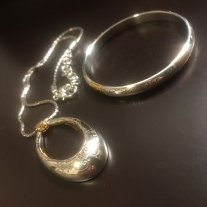 Brighton Venezia 2 Tone Necklace and Bangle Set